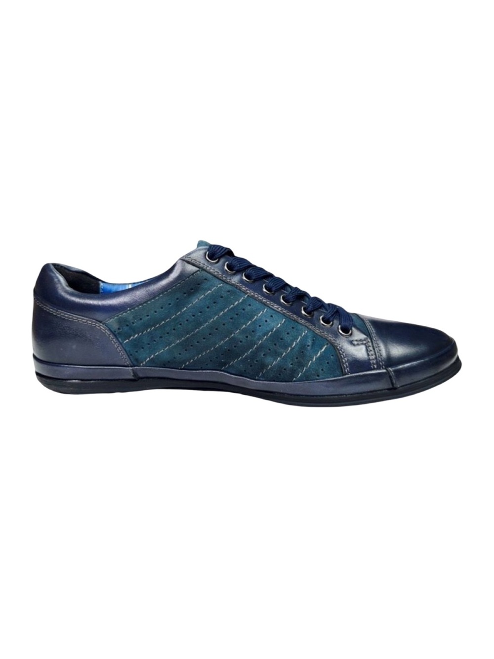 Auri Jimmi Blue Leather Lace-Up Sneakers - Men’s Size 8 (41)